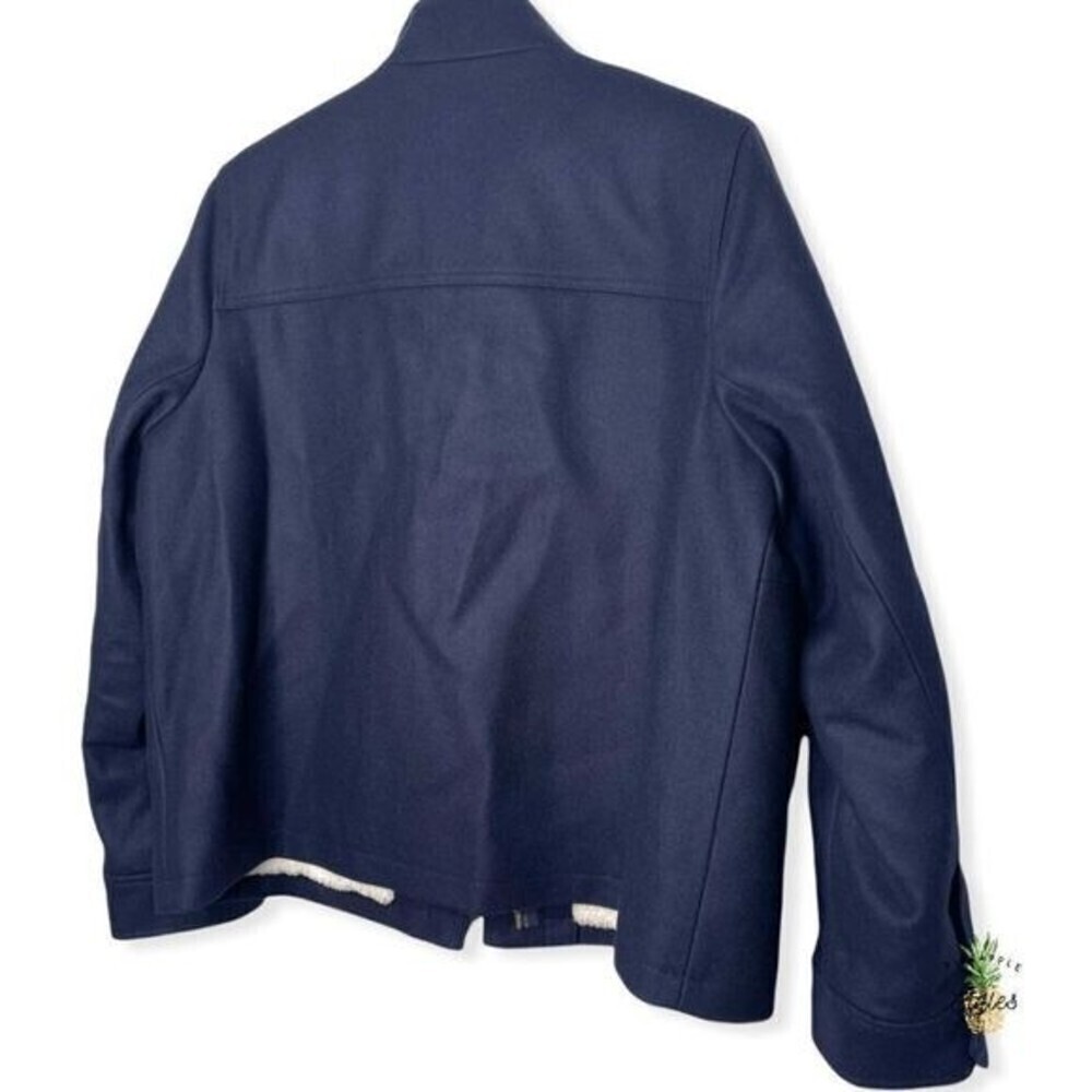 J. CREW Melton Wool Blue Jacket  - Picture 9 of 11